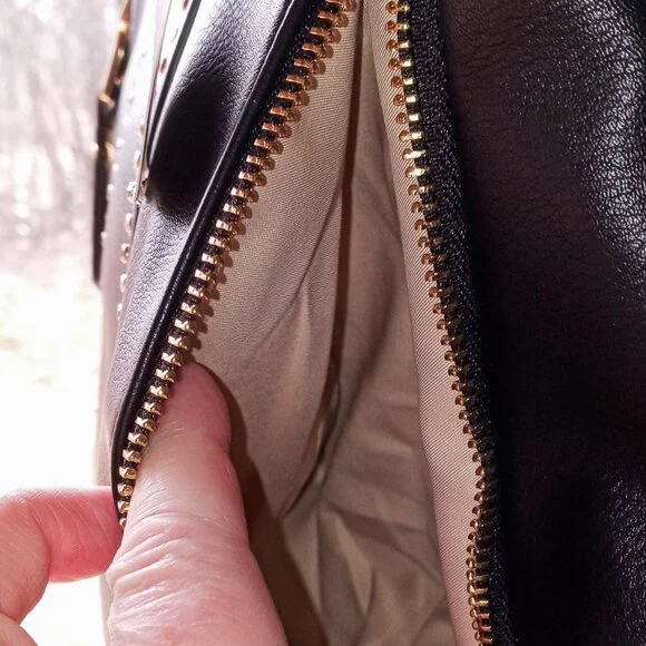 INC International Concepts Huw Gold Bangle Black Leather Jeweled Crossbody NWT - Picture 15 of 16